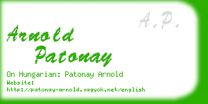 arnold patonay business card